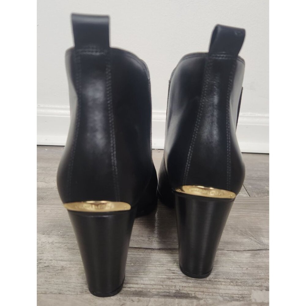 Michael Kors Women's Sz. 11M Black Leather Heeled Booties - Picture 3 of 8